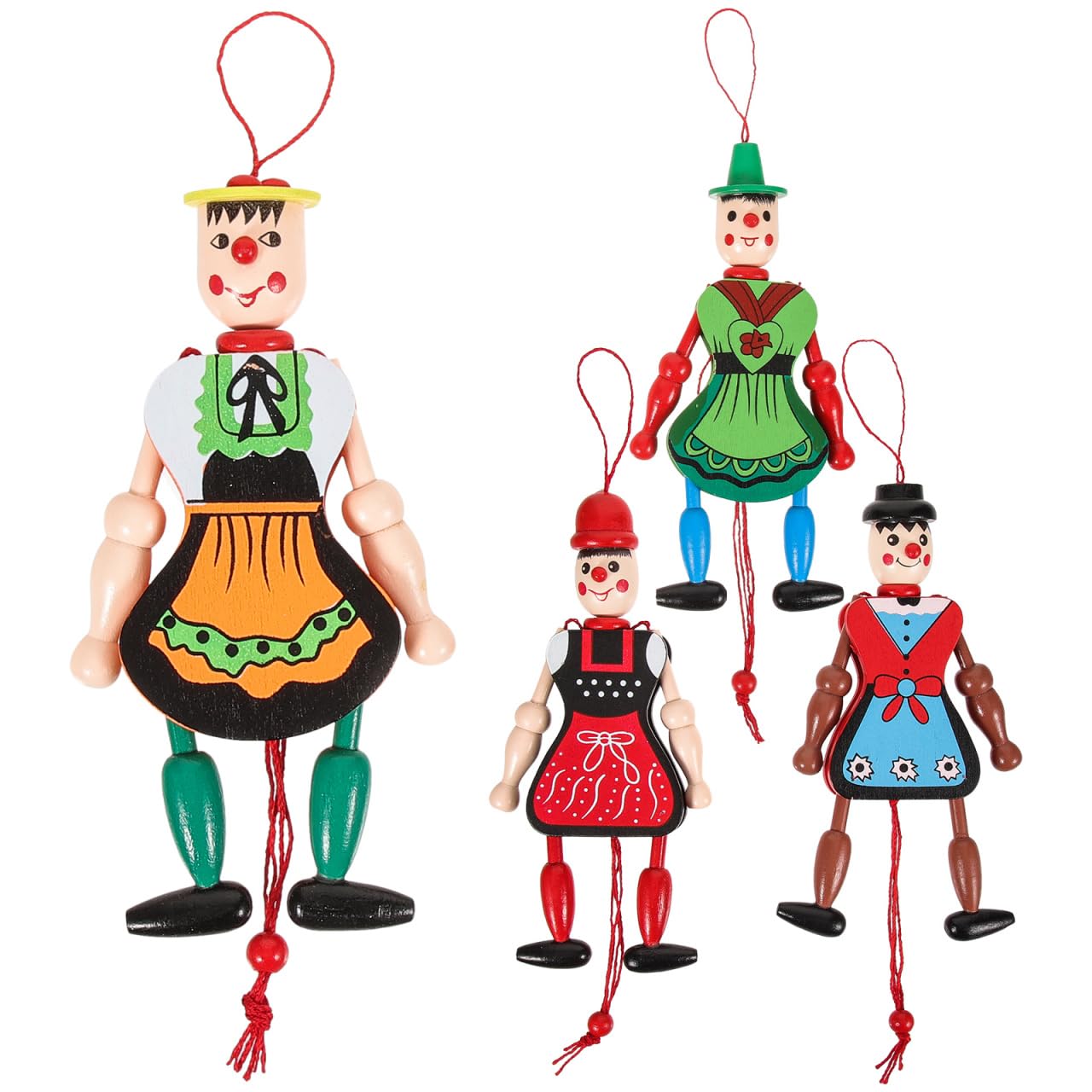 Amazon.com: ABOOFAN Wooden Clown Marionette Puppet Toys: String
